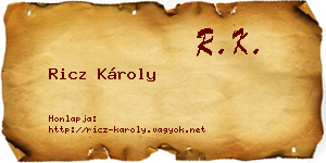 Ricz Károly névjegykártya